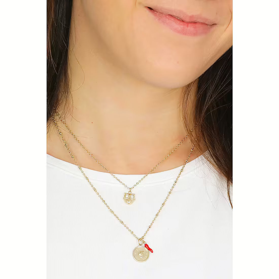 Brosway Collana Donna Acciaio Cristalli con Simbolo Gufo | Collezione Chakra - BHKN069
