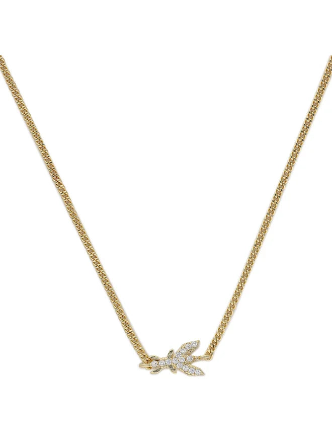 Patrizia Pepe Collana Pendente Singolo Logo in Metallo Oro e Cristallo Donna