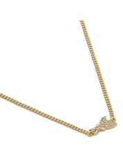 Patrizia Pepe Collana Pendente Singolo Logo in Metallo Oro e Cristallo Donna