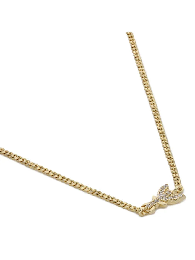 Patrizia Pepe Collana Pendente Singolo Logo in Metallo Oro e Cristallo Donna