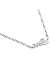 Patrizia Pepe Collana Pendente Singolo Logo in Metallo Argento e Cristallo Donna