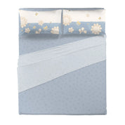 THUN completo letto matrimoniale lenzuola federe - Fantasia Elegance azzurro B201049