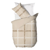 THUN Parure Copripiumino singolo con Stampa Digitale - Fantasia Abbracciami Treccia Beige