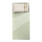 THUN Lenzuola Completo Letto Singolo in Cotone Country Bloom Green B201195
