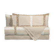 THUN Parure Lenzuola Letto singolo con Stampa Digitale - Fantasia Abbracciami Treccia Beige