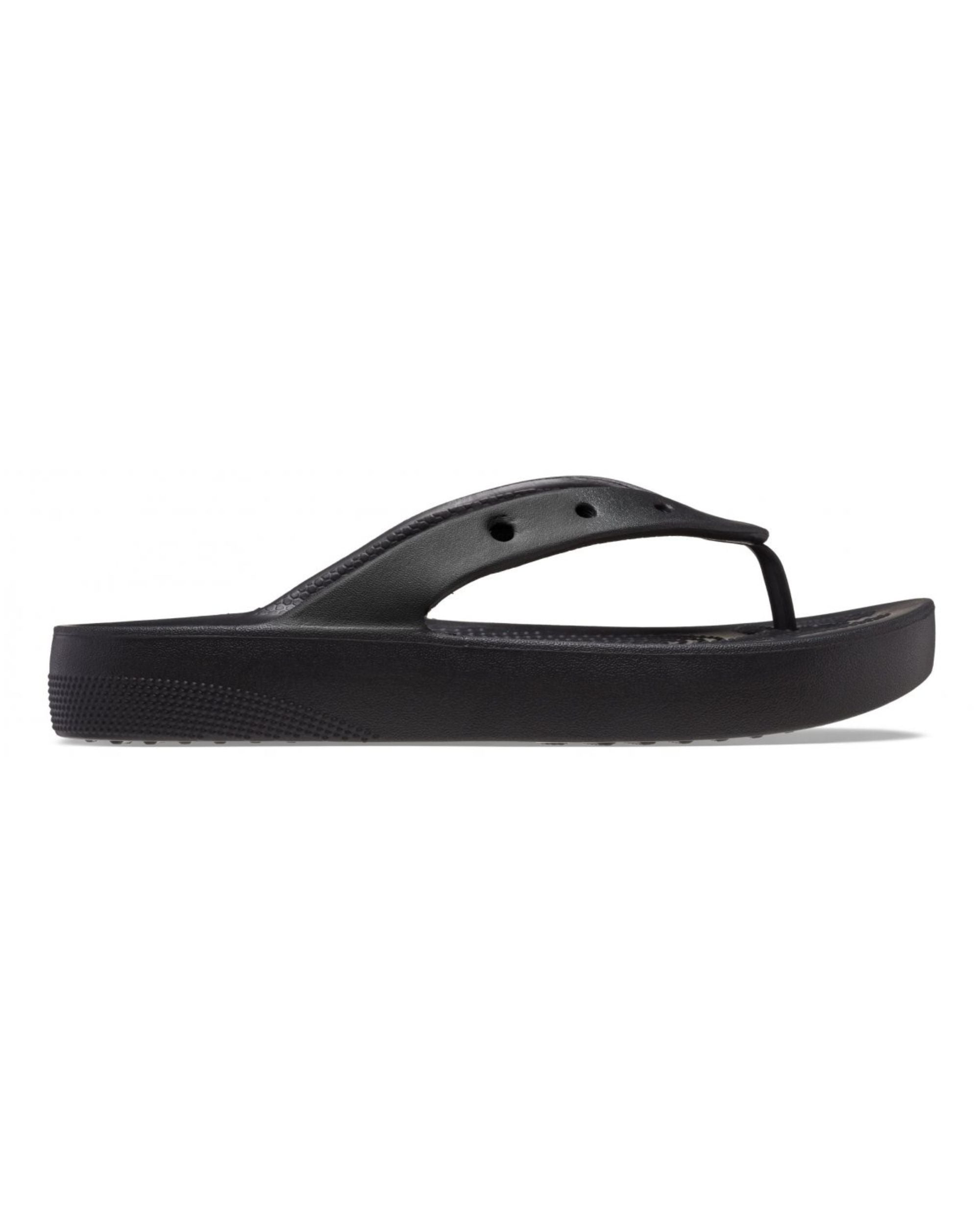 Crocs Infradito con Piattaforma Classic Platform Flip Poliammide Nero