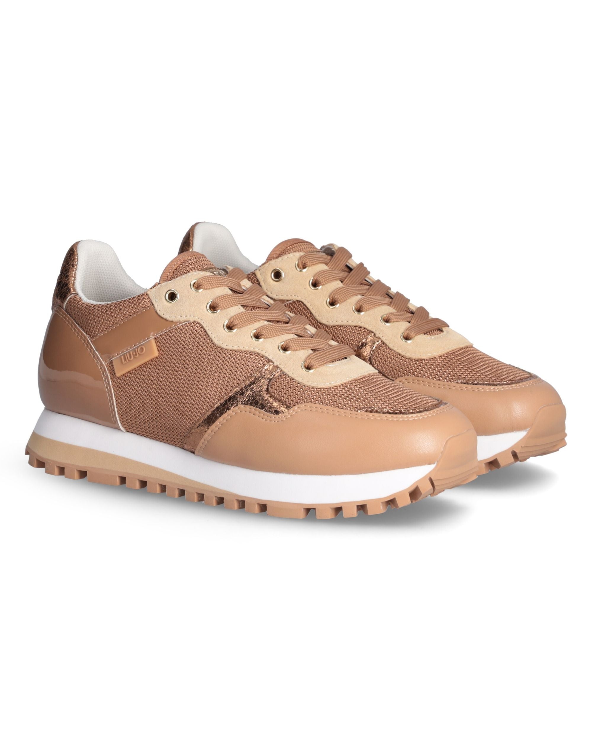 Liu Jo Wonder Beige Leather Sneakers