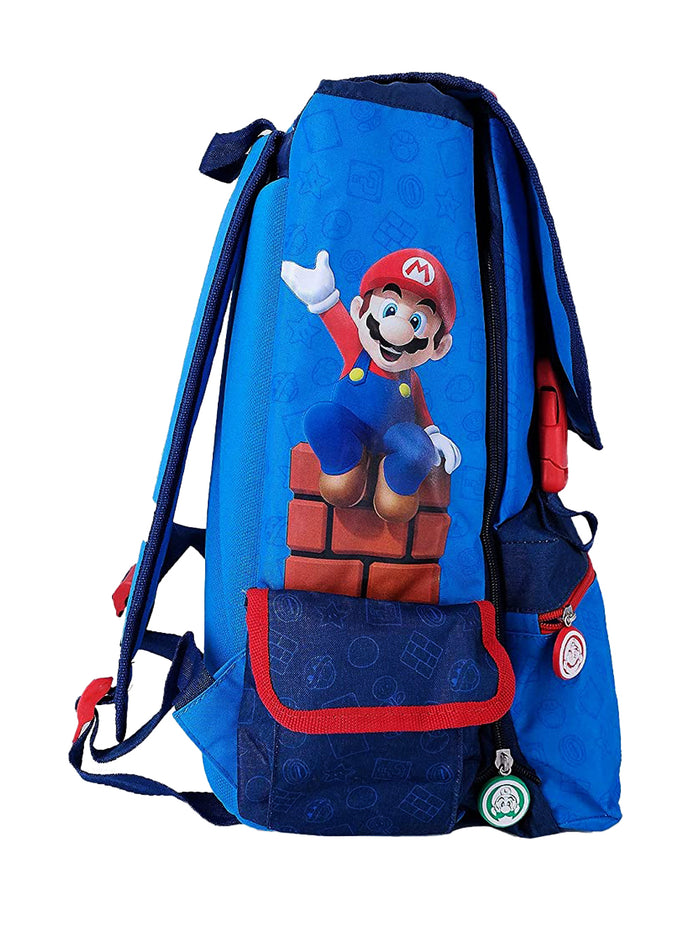 Super Mario Scuola Estensibile Spallacci Imbottiti Regolabili Blu Bambino 3