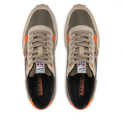 Napapijri Low Running Sneakers in Nylon and Leather Beige