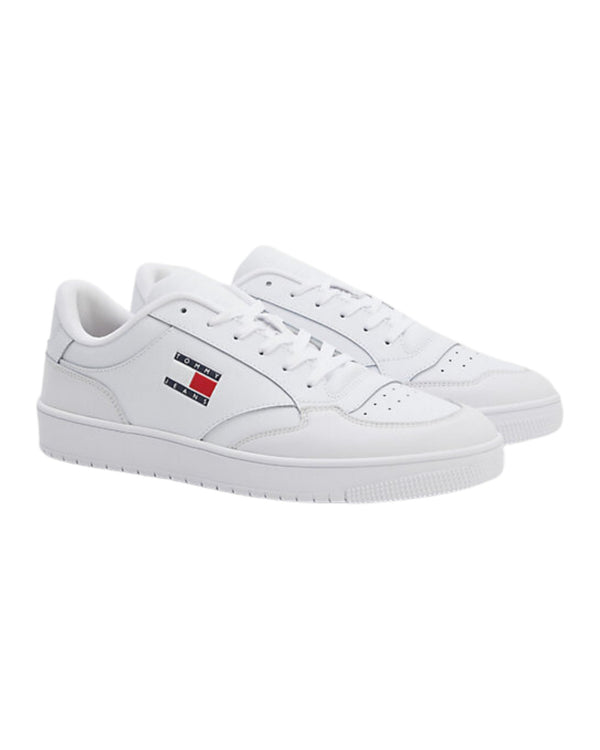 Tommy Jeans Sneaker Retro Pelle Bianco-2