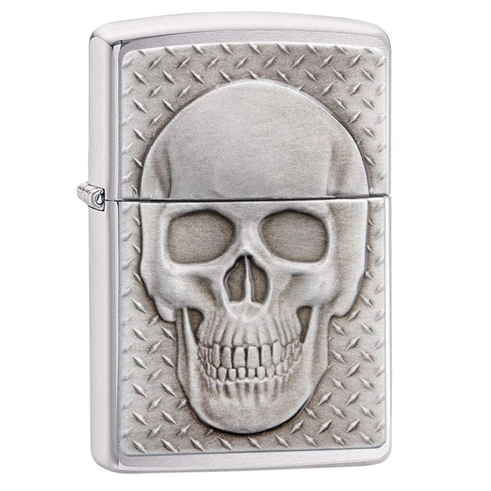 Zippo Antivento Ricaricabile Made In Usa Teschio Argento Unisex 3