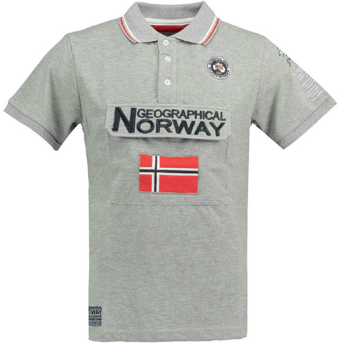 Geographical Norway Men's Grey Short Sleeve Shirt 1