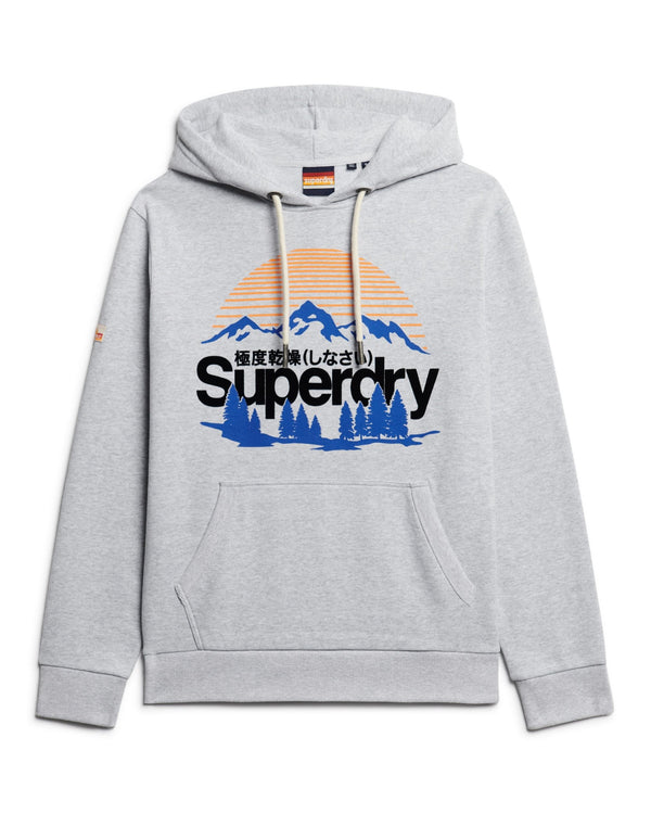 Superdry Hoodie Great Outdoors Graphic Cotone Grigio