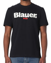 Blauer T-shirt Con Maxi Logo Nero Uomo