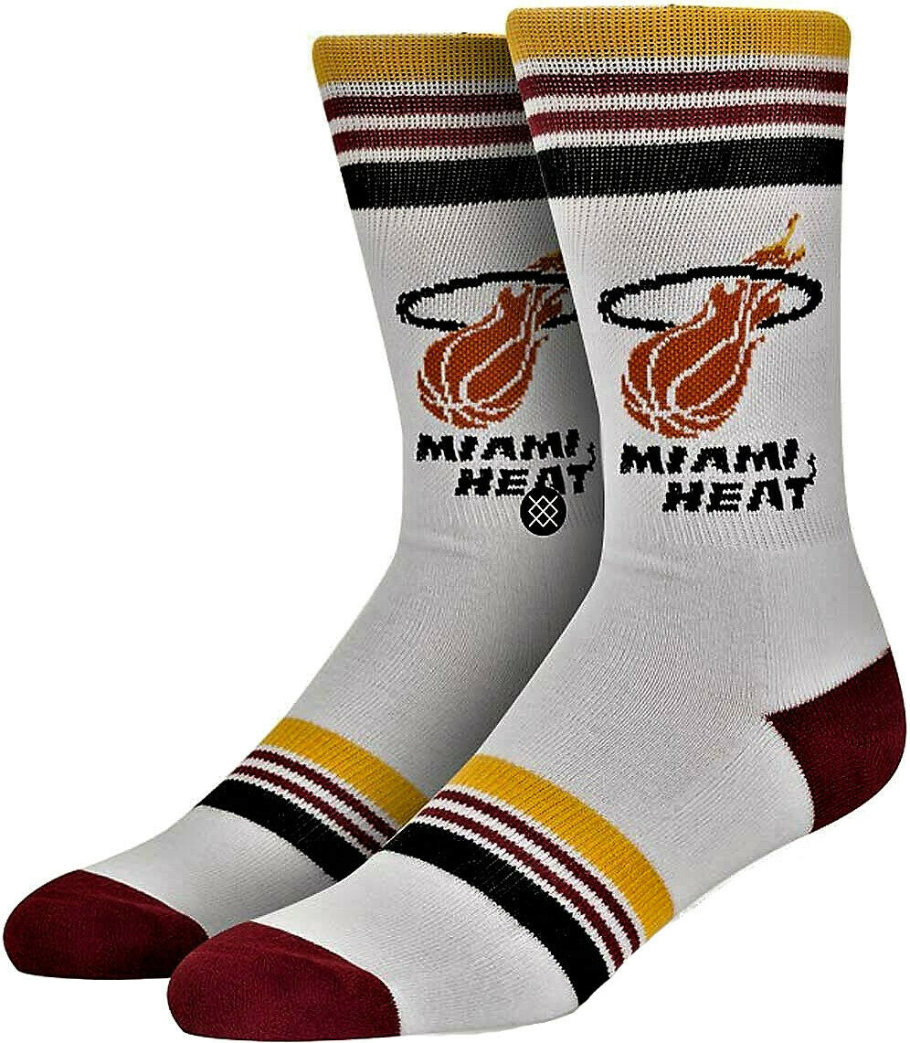 Stance Socks Nba Athletic Combed Cotton Miami Heat White Men