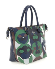 Gabs Zaino Trasformabile Hobo Shopper Tote Bauletto Stampa Arte Blu in Pelle