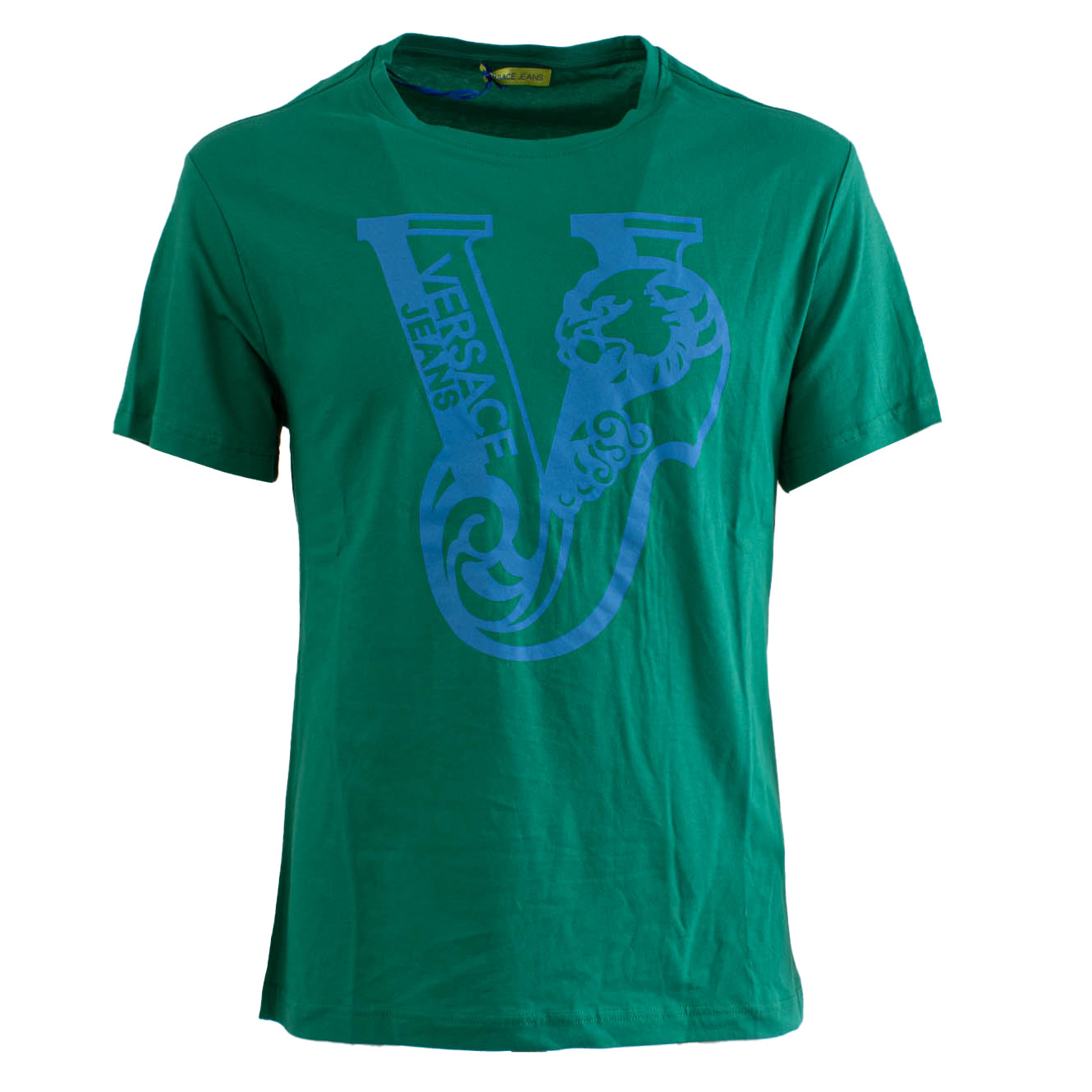 Versace T-Shirt Girocollo Crew Neck Cotone Verde