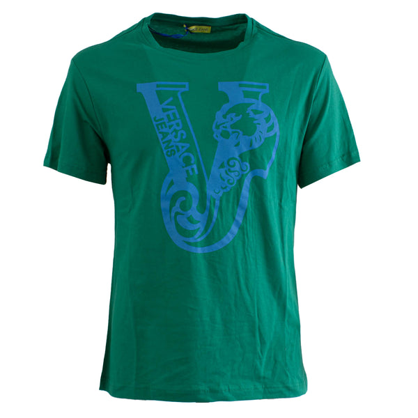 Versace T-Shirt Girocollo Crew Neck Cotone Verde