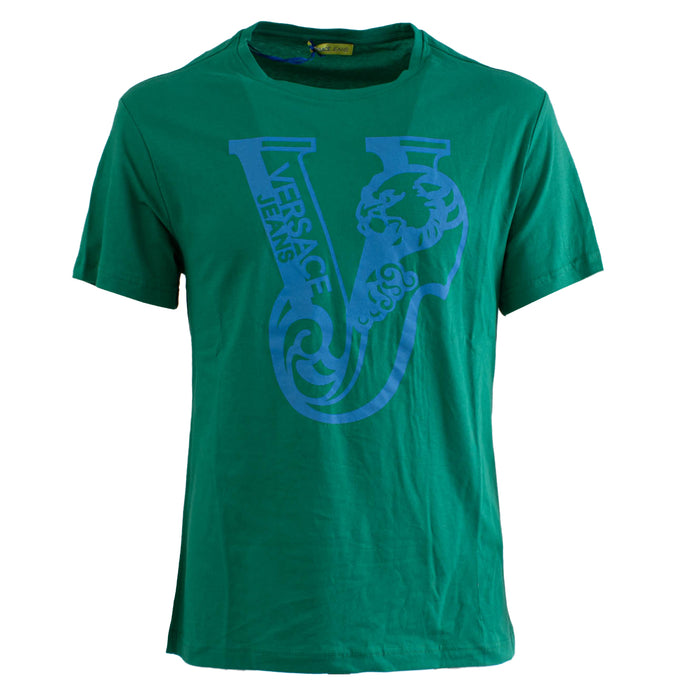 Versace T-Shirt Girocollo Crew Neck Cotone Verde 1