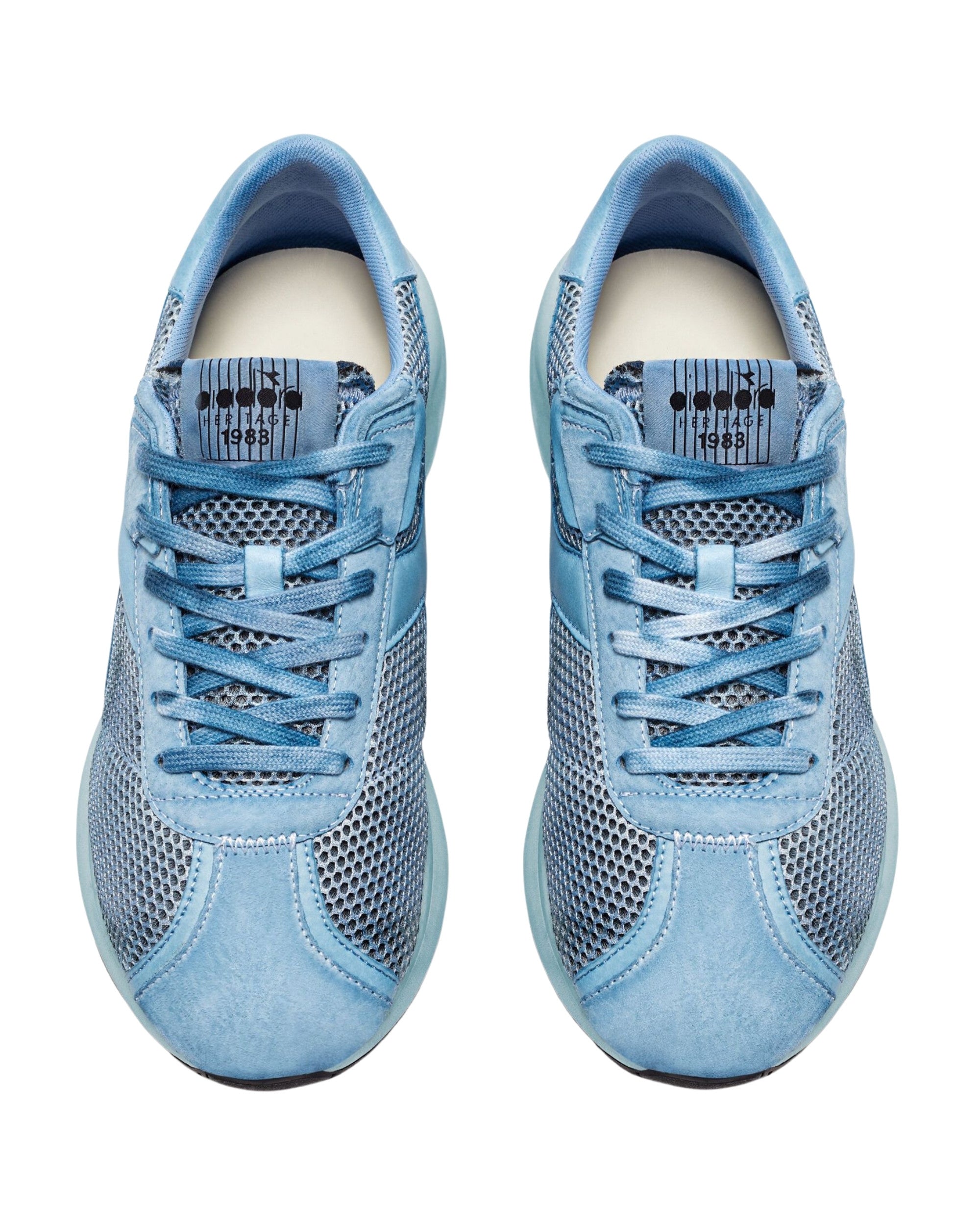 Diadora Heritage Low Mercury Elite Dip-Dye Sneaker in Tie-Dye Light Blue Leather