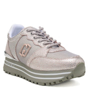 Liu Jo Sneakers Logo Pitone Pelle Argento Rosa