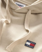 Tommy Jeans Felpa Relaxed Fit con Cappuccio e Distintivo Cotone Beige