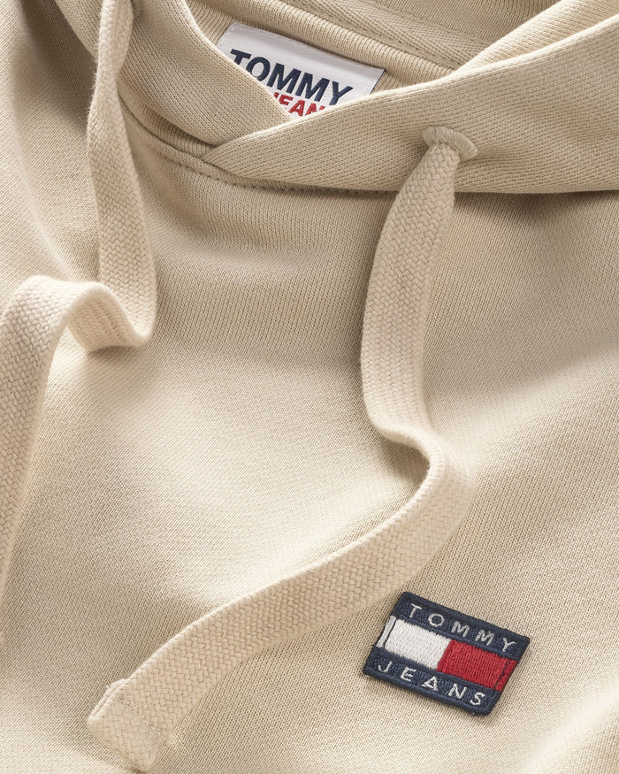 Tommy Jeans Felpa Relaxed Fit con Cappuccio e Distintivo Cotone Beige 3