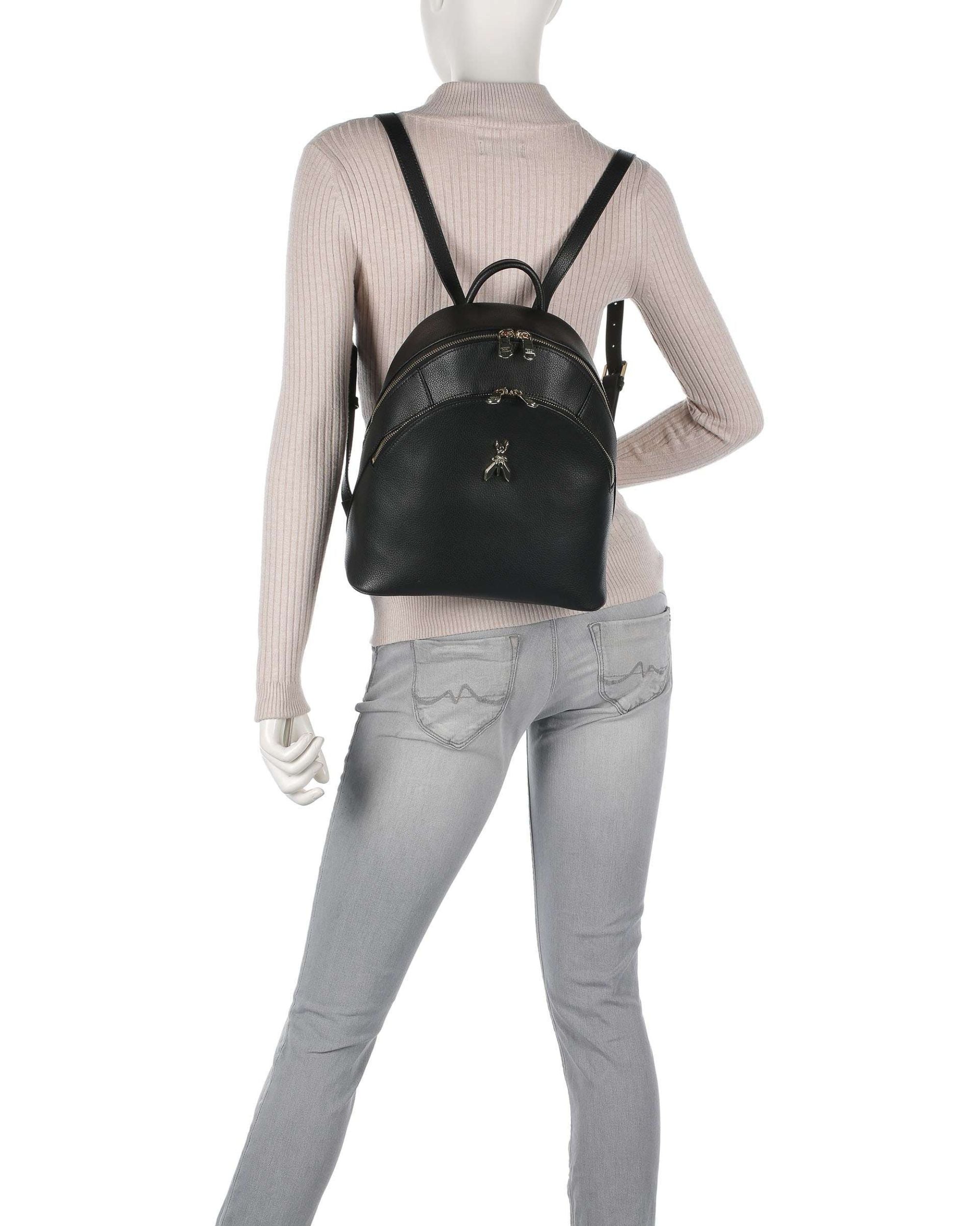 Patrizia Pepe Black Leather Backpack