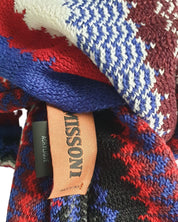 Missoni Stole Geometric Pattern Wool Red