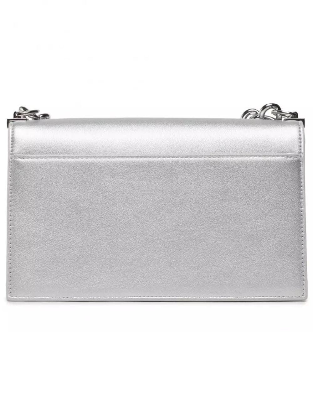 Love Moschino Borsetta Pochette Tracolla Catenella Heart Argento