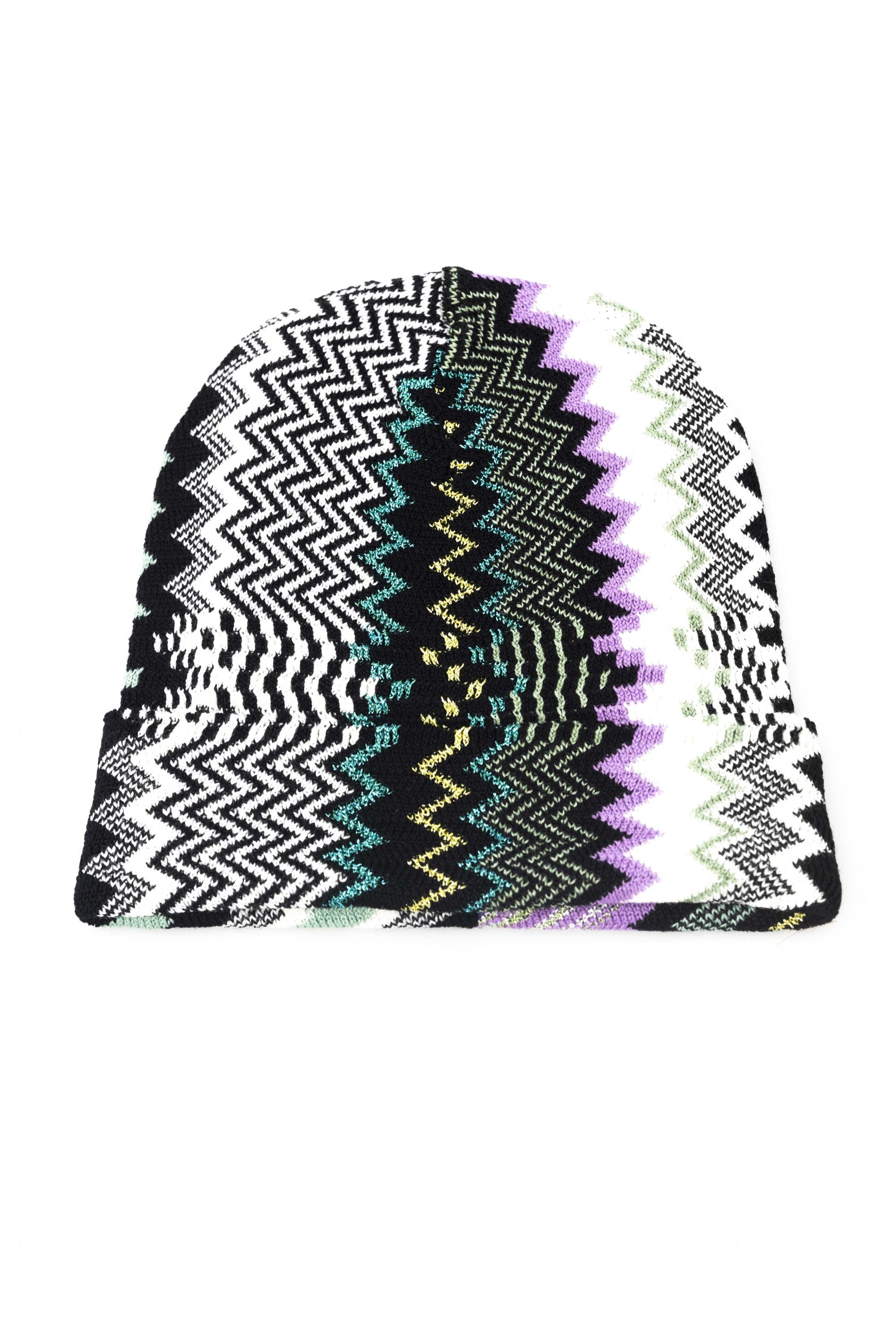 Missoni Geometric Pattern Beanie Wool Blend Multicolor