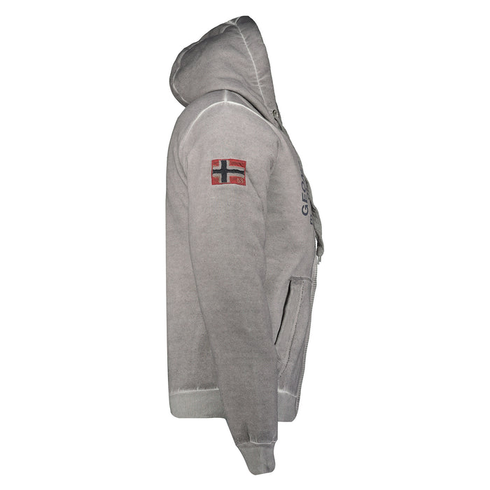 Geographical Norway Cappuccio Full Zip Ricamo Logo 2 Tasche Grigio Uomo 4