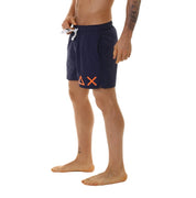 Sun68 Costumi da Bagno Swim Pant Side Solid Big Logo Blu