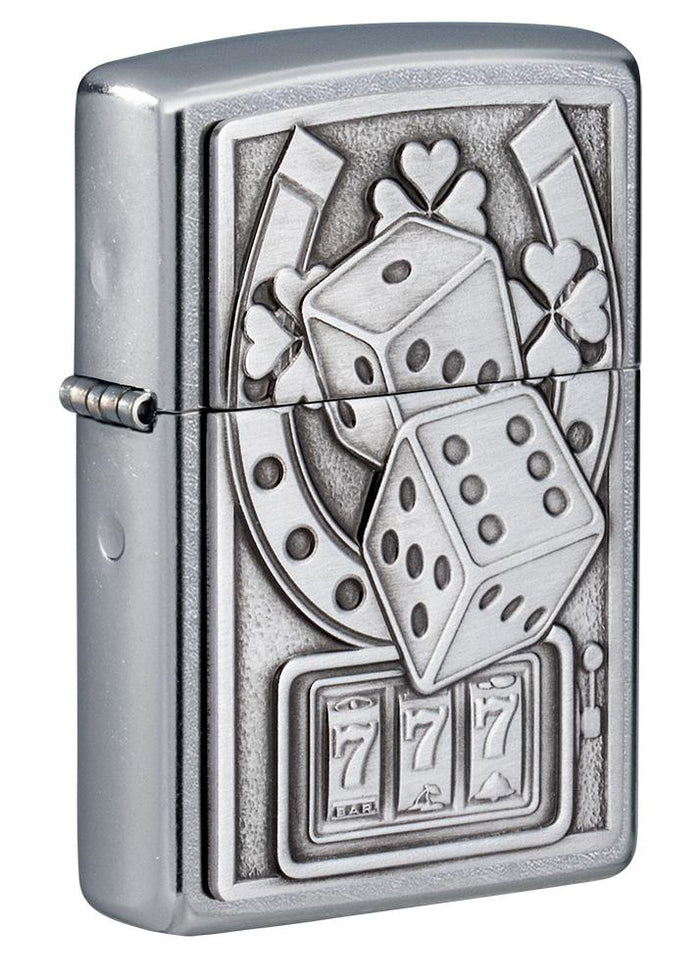 Zippo Antivento Ricaricabile Made In Usa Fortuna Lucky Argento Unisex 1