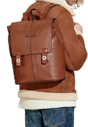 The Bridge Business Backpack in Pelle Martellata porta pc Marrone Unisex