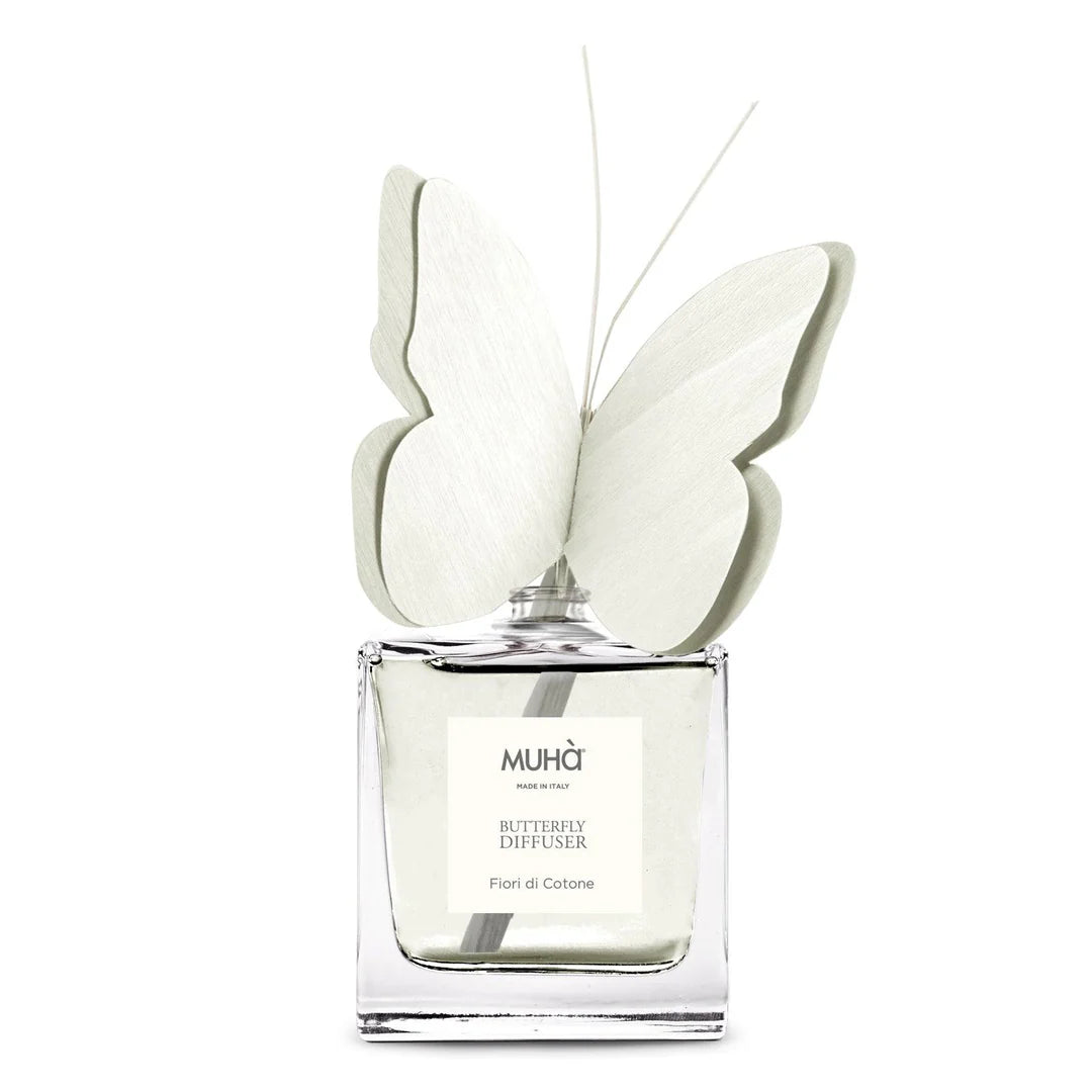 Muhà Profumatore D'ambiente home decor Fiore BUTTERFLY FARFALLA 50 Ml Fiori di Cotone