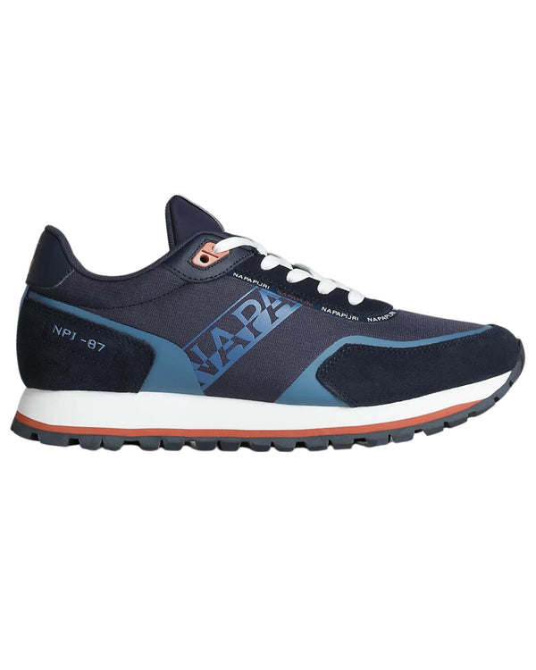 Napapijri Lotus Sneakers in Polyester and Leather Blue