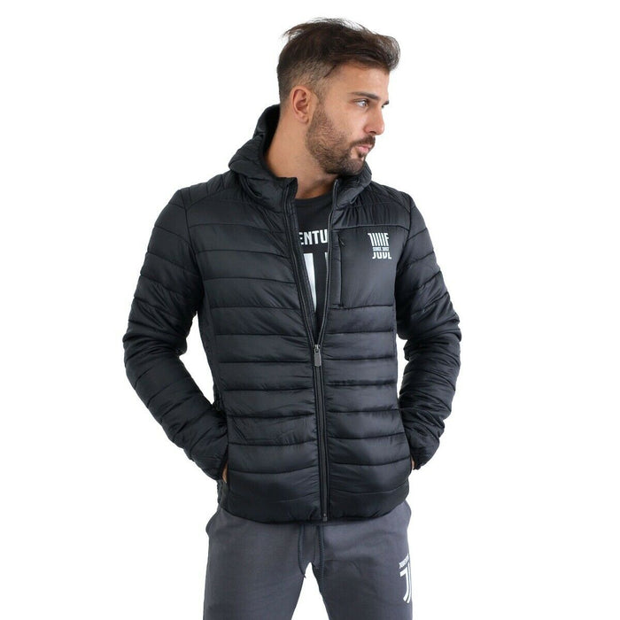 Juventus Ultralight Piumino Con Cappuccio Nero Uomo 1