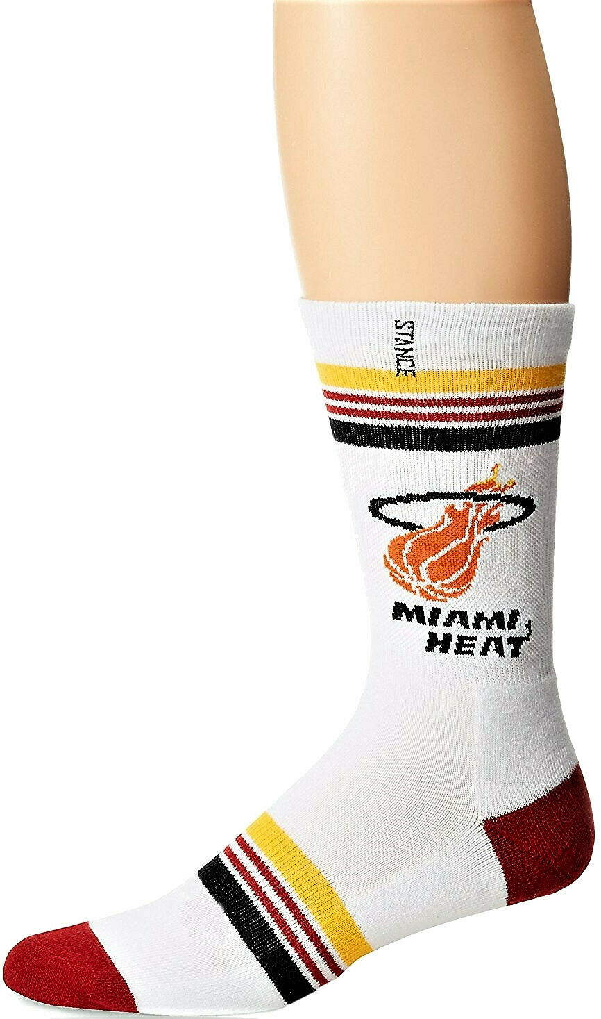 Stance Socks Nba Athletic Combed Cotton Miami Heat White Men