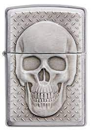 Zippo Antivento Ricaricabile Made In Usa Teschio Argento Unisex 2