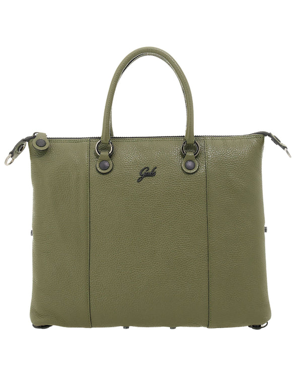 Gabs Zaino Trasformabile Hobo Shopper Bauletto Pelle Verde