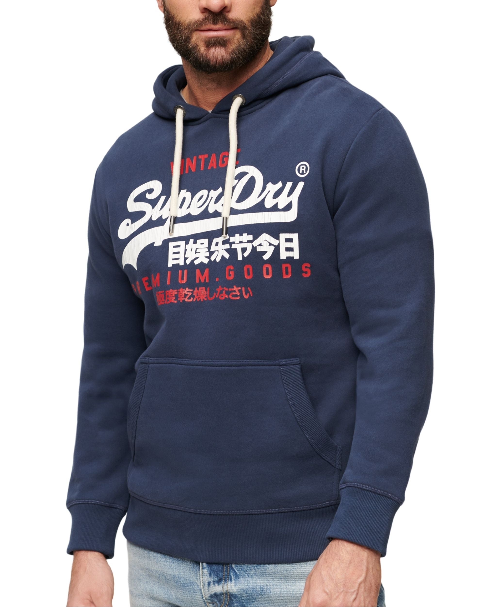 Superdry Hoodie VL Duo Cotone Blu