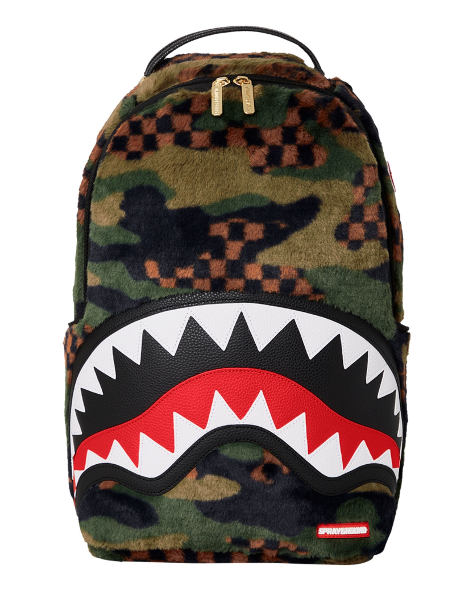 Sprayground Green 3am Fur Backpack Teddy Multicolor Men