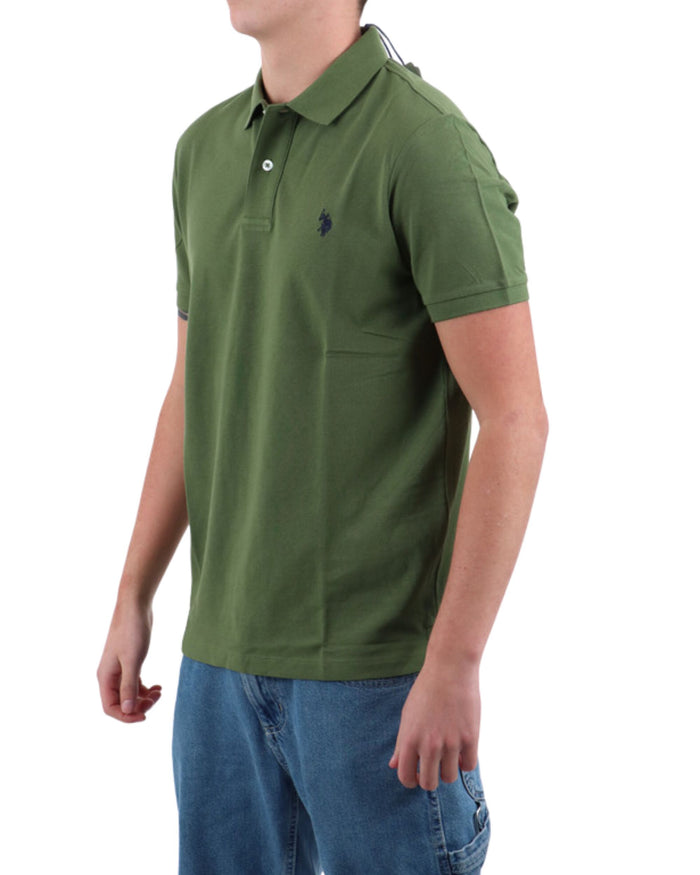 U.S. Polo Assn. T-Shirt Logo Fronte e Retro Cotone Verde 3
