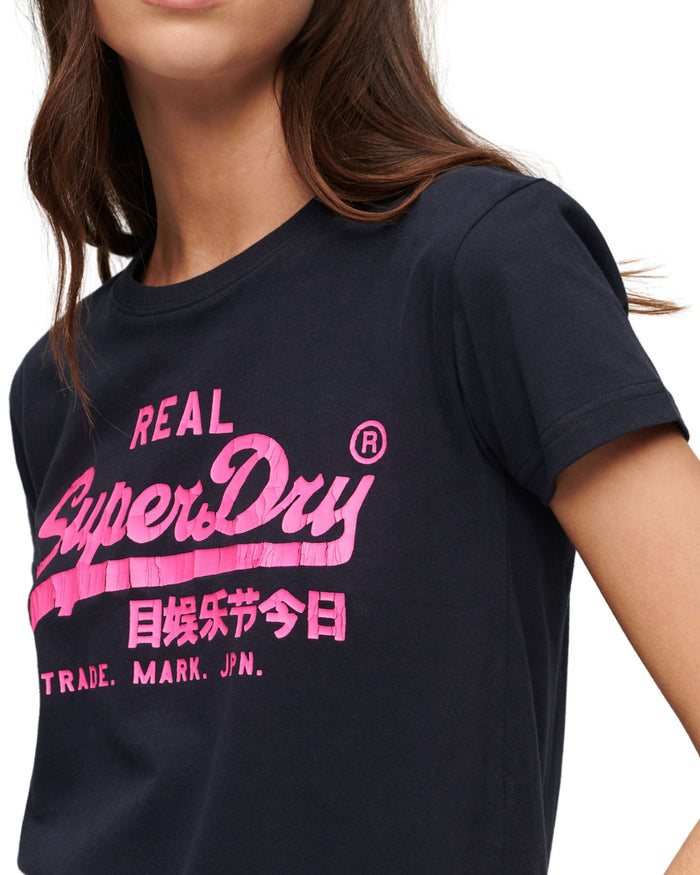Superdry T-shirt Neon VL Cotone Blu 5