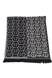 Philipp Plein Stola Logo All Over 180x40 cm Grigio