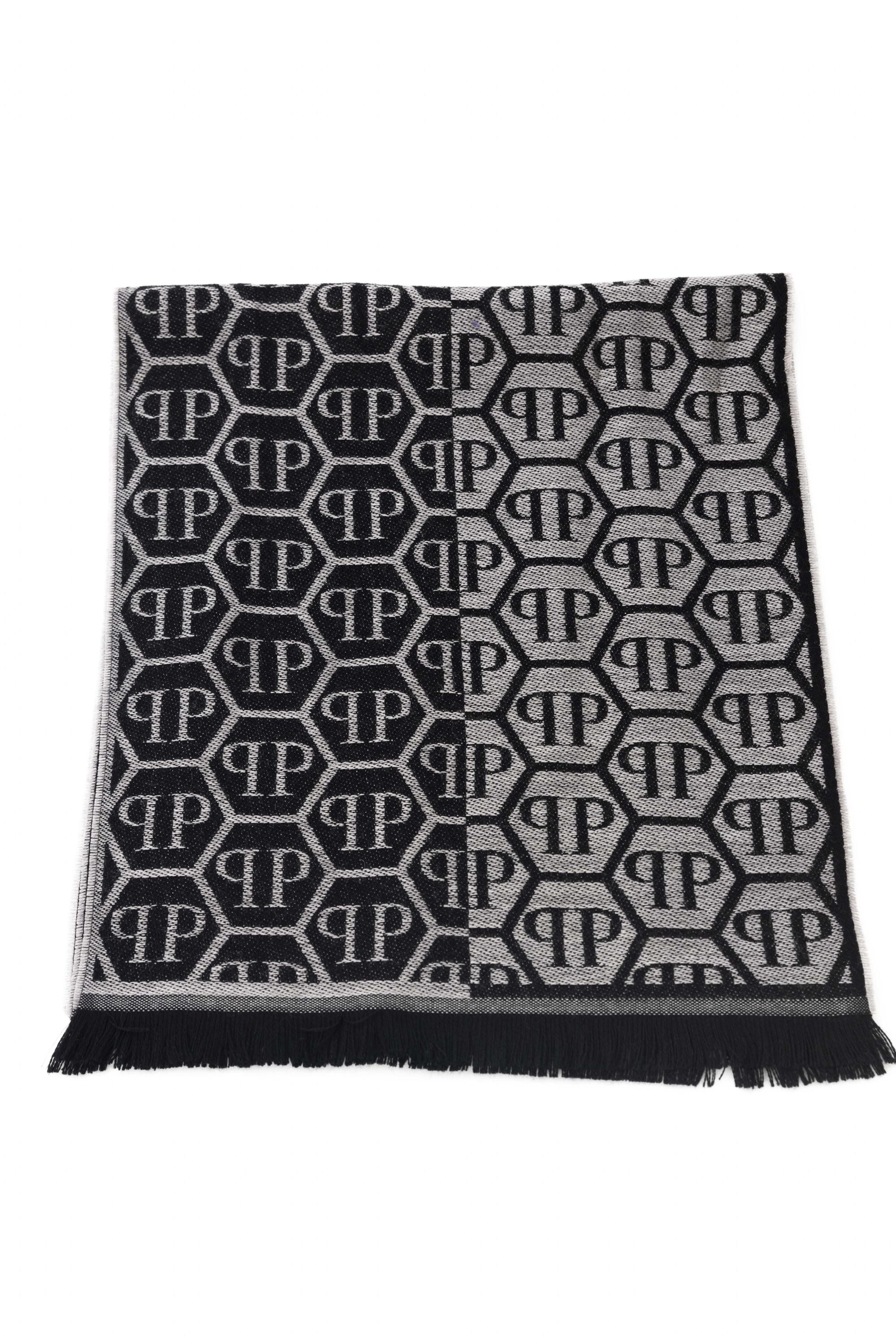 Philipp Plein All Over Logo Stole 180x40 cm Grey