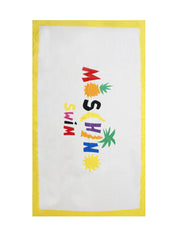 Moschino Swim Telo da Mare Fantasia Frutti Tropicali Cotone Giallo