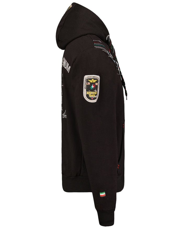 Geographical Norway Felpa Con Cappuccio Con Zip Intera Nero Uomo 5