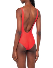 Moschino Swim Costume Intero con Scritta Rosso